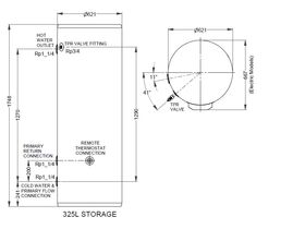 Technical Image - Rheem Induro Heavy Duty Stainless Steel Storage Tank 325L