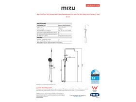 Specification Sheet - Mizu Drift Twin Rail Shower and 120mm Handshower Only with Top Rail Water Inlet Chrome (3 Star)