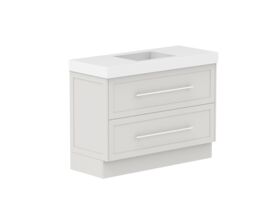 Supporting Image - Kado Lux All Drawer 1200mm Floor Mounted Vanity Centre Basin 90mm - Feather Grey - Angle