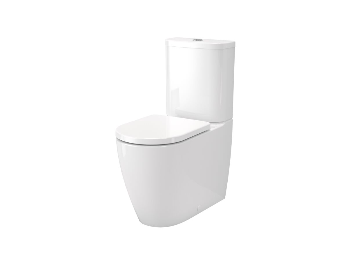 Hero - Caroma Forma II Cleanflush Close Coupled Back to Wall Back Inlet Toilet Suite with Soft Close Quick Release Seat White (4 Star)