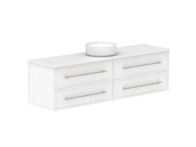 Supporting Image - Kado Lux 1800mm All Drawer Wall Hung Vanity Unit 4 Drawers Centre Bowl Vanity 20mm Top Shaker