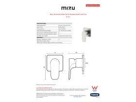 Specification Sheet - Mizu Silk Shower Mixer Tap Kit Brushed Nickel Lead Free
