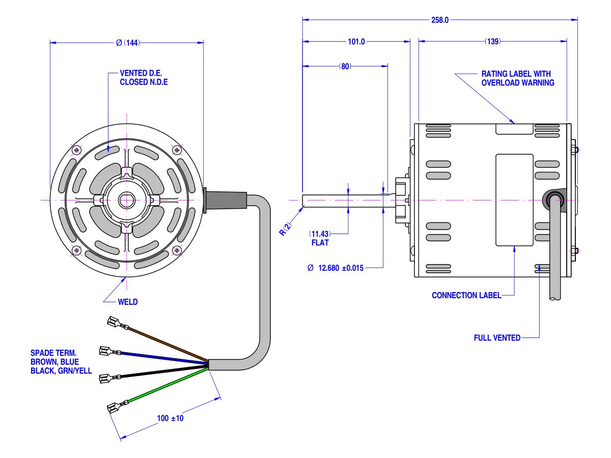 Fasco Fan Motor 240V 750W 80855BQVA-A25S