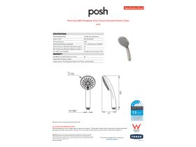 Specification Sheet - Posh Solus MK3 Handpiece Only 3 Function Brushed Nickel (4 Star)