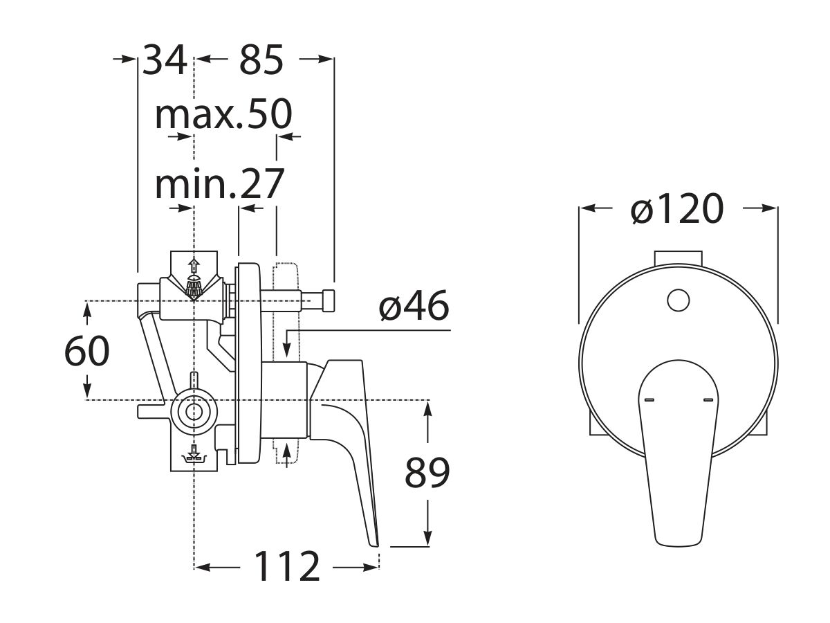 Roca Atlas Shower Mixer with Diverter Chrome
