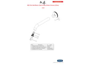 Component Listing - Milli Etch Wall Basin / Bath Outlet 200mm Chrome (6 Star)