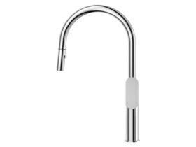 Supporting Image - Mizu Soothe MK2 Gooseneck Pull Out Sink Mixer Curved Chrome (5 Star) Lead Free - Side