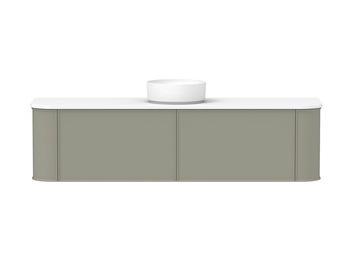 Supporting Image - Kado Era Double Curve All Drawer 1800mm Wall Hung Vanity with Centre Basin 20mm Top Wolfram Green