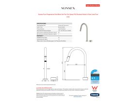 Specification Sheet - Sussex Pure Progressive Sink Mixer Set Pull Out Spray PVD Brushed Nickel (4 Star) Lead Free