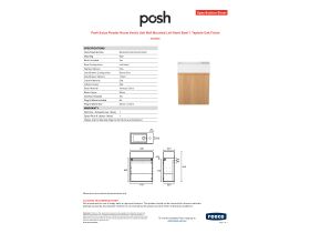 Specification Sheet - Posh Solus Powder Room Vanity Unit Wall Mounted Left Hand Bowl 1 Taphole Oak Finish