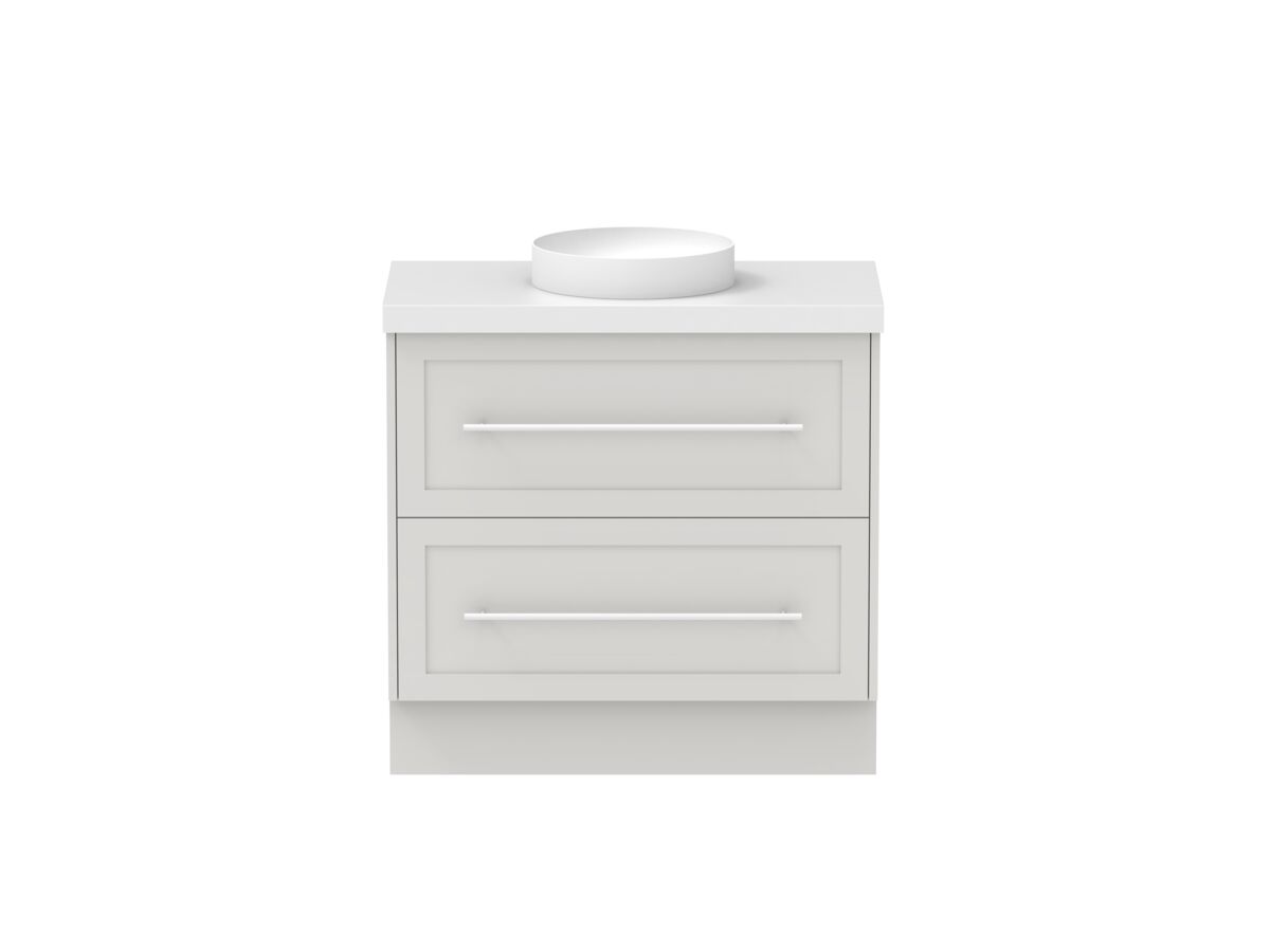 Hero - Kado Lux 900mm All Drawer Floor Mounted Vanity Unit 2 Drawers Single Centre Vanity 50mm Top