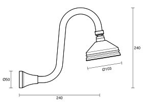 Kado Era Gooseneck Shower Arm & Rose
