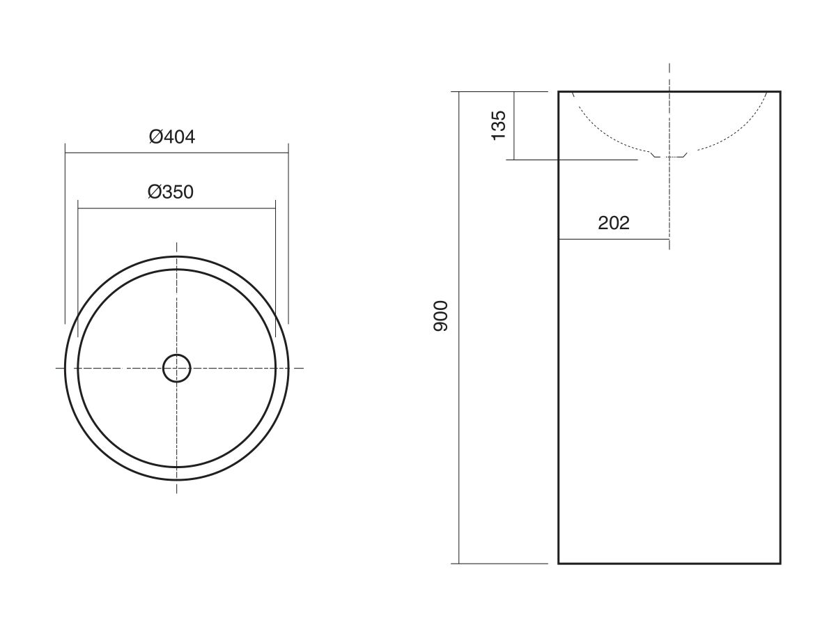Alape Circa Freestanding Basin 325mm White