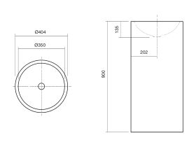Alape Circa Freestanding Basin 325mm White