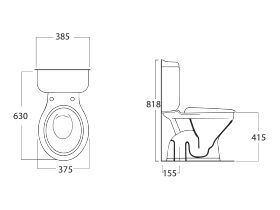 Posh Canterbury Close Coupled Toilet Suite With Oak Cherry Seat White (4 Star)