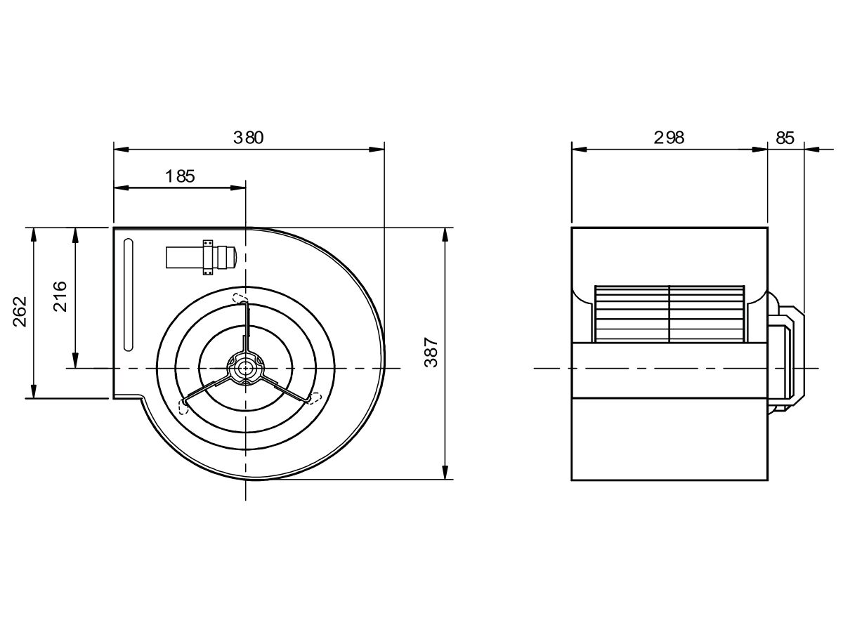 Kruger Centrifugal Fan KDD9/9 550W4P-1 3S