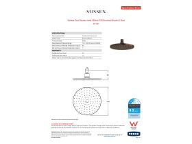 Specification Sheet - Sussex Pure Shower Head 180mm PVD Brushed Bronze (3 Star)