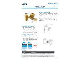 Specification Sheet - Zurn Concealed Flusher&Stop L/P & Pba(1 Star