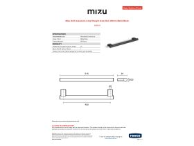 Specification Sheet - Mizu Drift Assisted Living Straight Grab Rail 450mm Matte Black