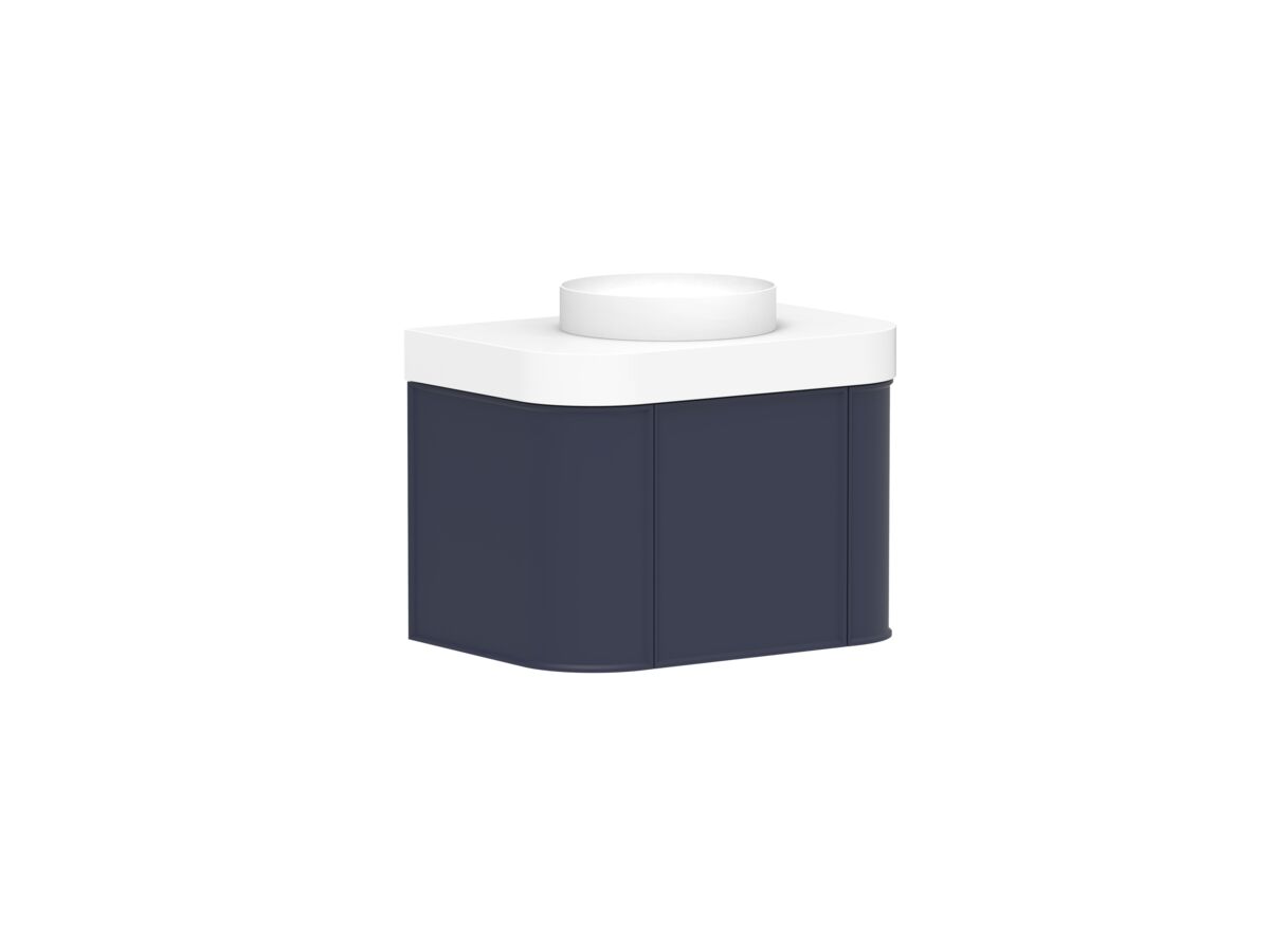 Supporting Image 2 - Kado Era Double Curve All Drawer 750mm Wall Hung Vanity Centre Basin 90mm Durasein Top Royal Battle Blue