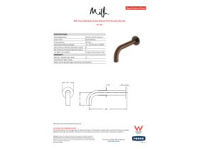 Specification Sheet - Milli Pure Wall Bath Outlet 200mm PVD Brushed Bronze