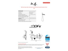 Specification Sheet - Milli Etch Shower Mixer Tap System with Hand Shower Brushed Gunmetal (3 Star)