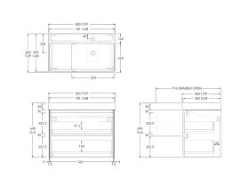 Roca Ona Vanity All Drawer Twin Right Hand Bowl 800mm