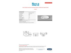 Specification Sheet - Roca Virginia Oval Semi Inset Basin 635mm x 390mm No Taphole White