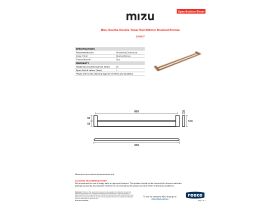 Specification Sheet - Mizu Soothe Double Towel Rail 900mm Brushed Bronze