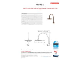 Specification Sheet - Sussex Pure Hi-Rise Shower Curved with 250mm Shower Head PVD Brushed Bronze (3 Star)