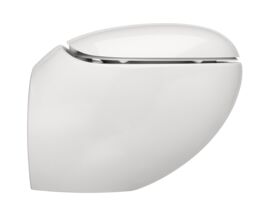Supporting Image - LAUFEN Alessi Rimless Wall Hung Pan with Soft Close Seat White (4 Star) - Side