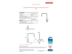 Specification Sheet - Sussex Scala Mini Sink Mixer Tap Large Square Right Hand Chrome (5 Star)