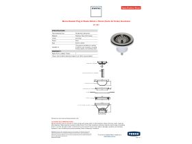 Specification Sheet - Memo Basket Plug & Waste 90mm x 50mm (Suits All Sinks) Gunmetal