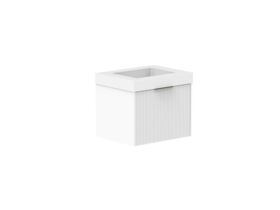 Supporting Image 2- Kado Neue Fluted Square All Drawer 600mm Wall Hung Vanity with Centre Basin 90mm Top Ultra White