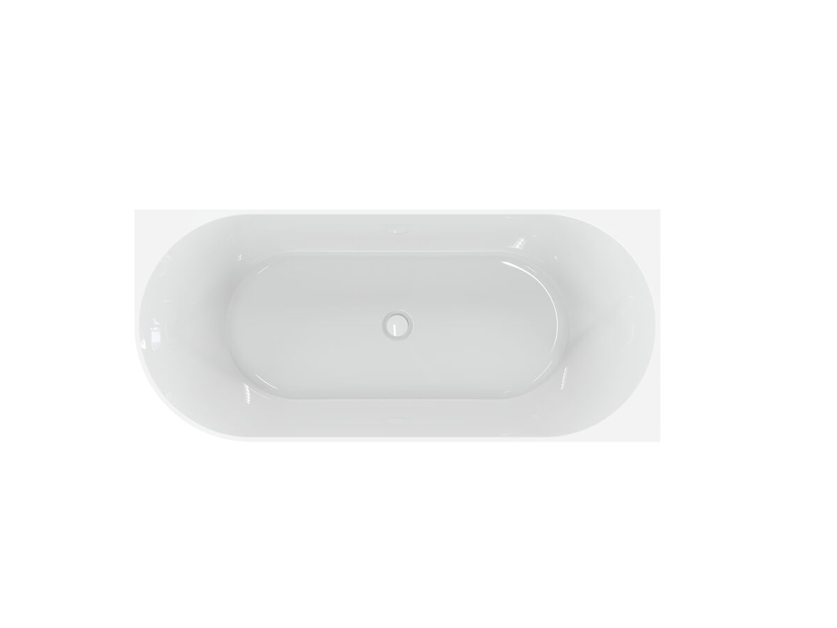 Supporting Image - Posh Solus Back to Corner Freestanding Bath 1700mm Right Corner with Overflow Gloss White - Top View