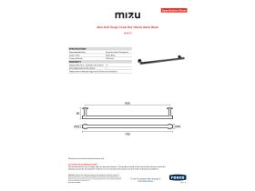 Specification Sheet - Mizu Drift Single Towel Rail 700mm Matte Black