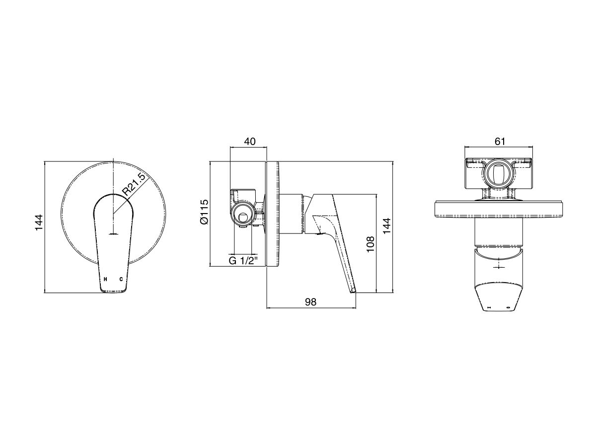 Posh Solus MK3 Shower Mixer Tap