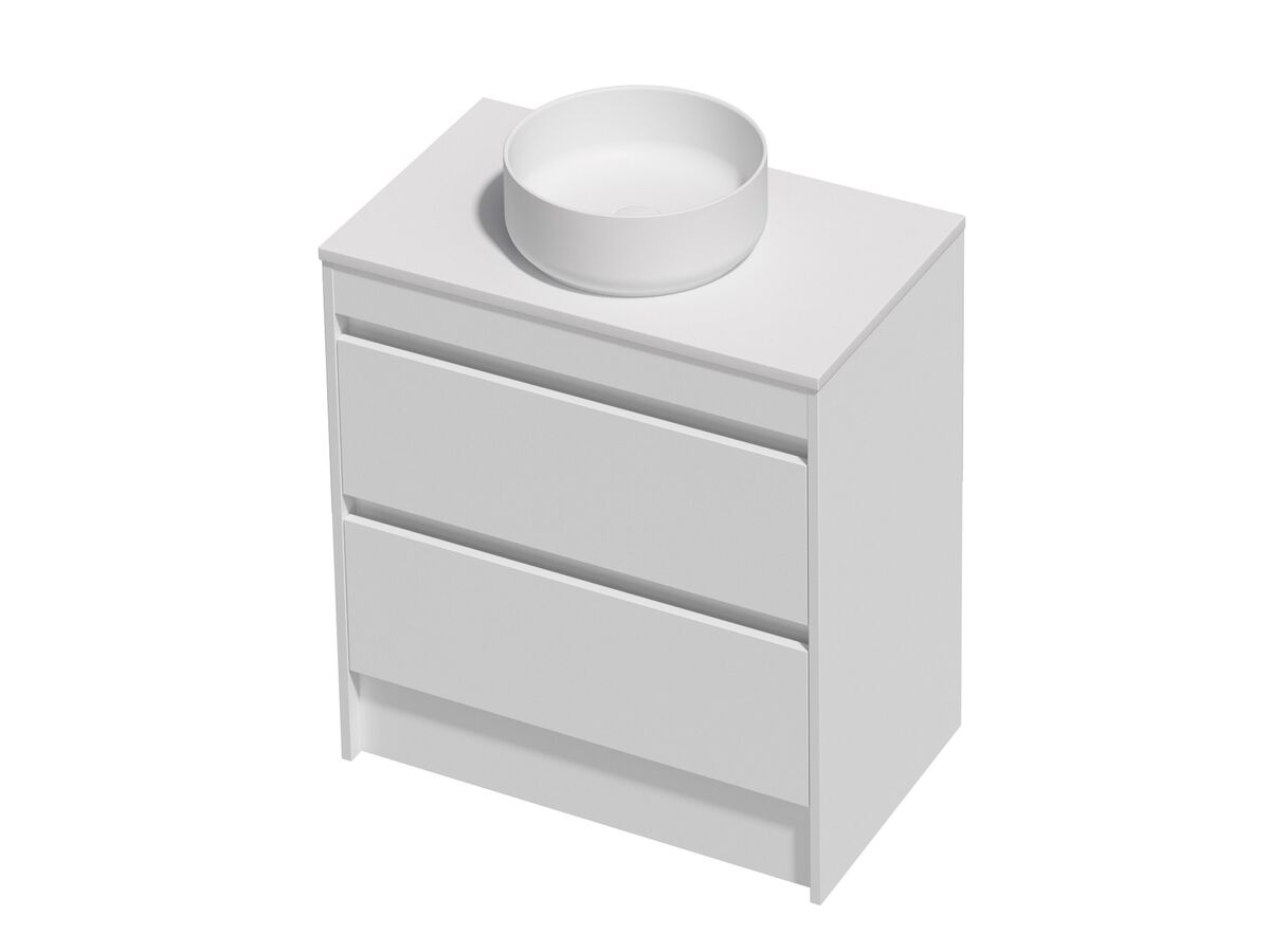 Posh Domaine Twin 750 2 Drawer Floor Standing White Cherry Pie - Basin not included