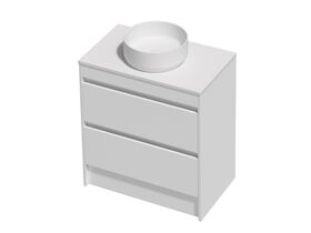Posh Domaine Twin 750 2 Drawer Floor Standing White Cherry Pie - Basin not included