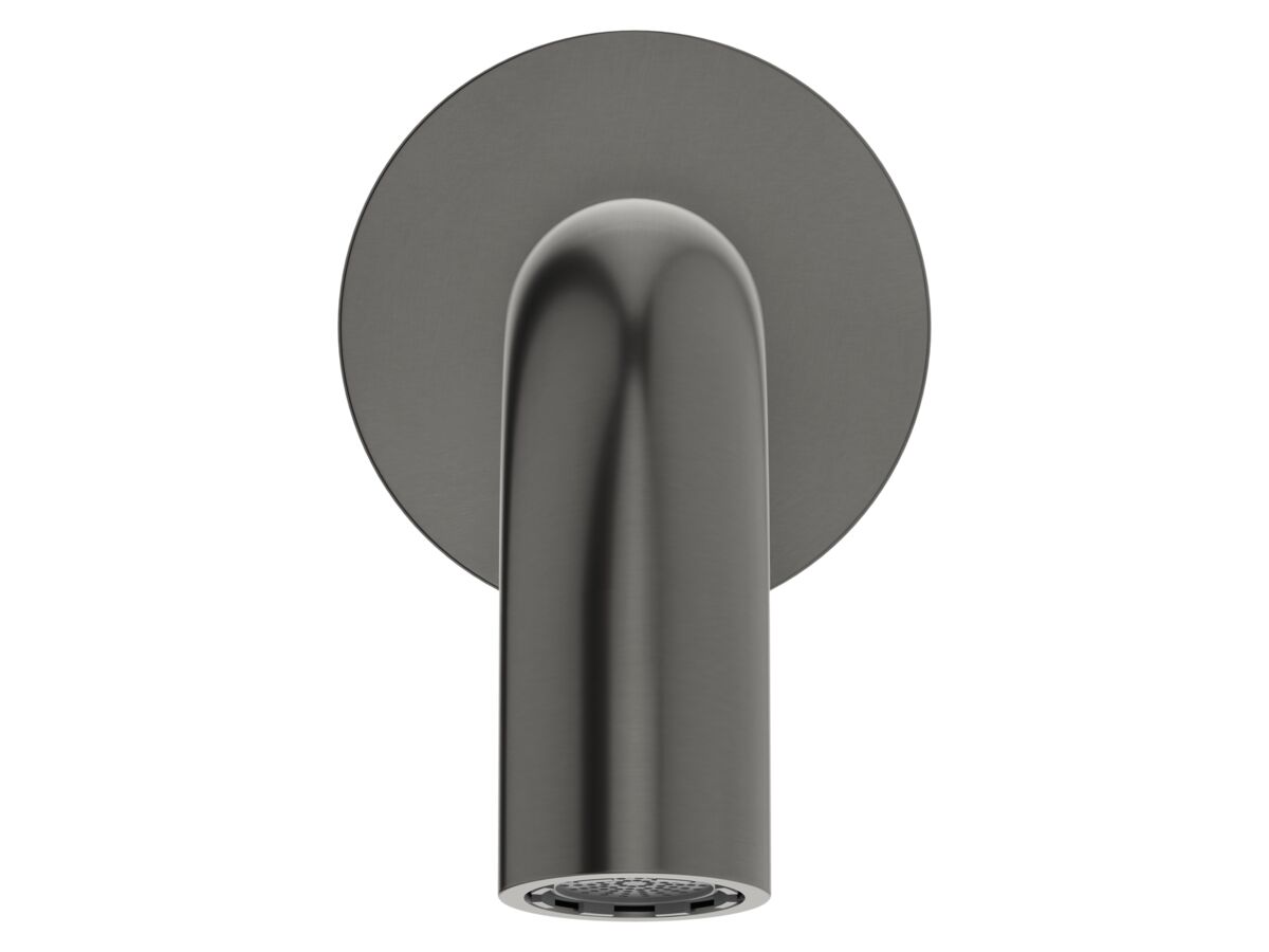 Supporting Image 2 - Mizu Drift Wall Basin/Bath Outlet Curve Spout 160mm Brushed Gunmetal (6 Star) Lead Free - Front