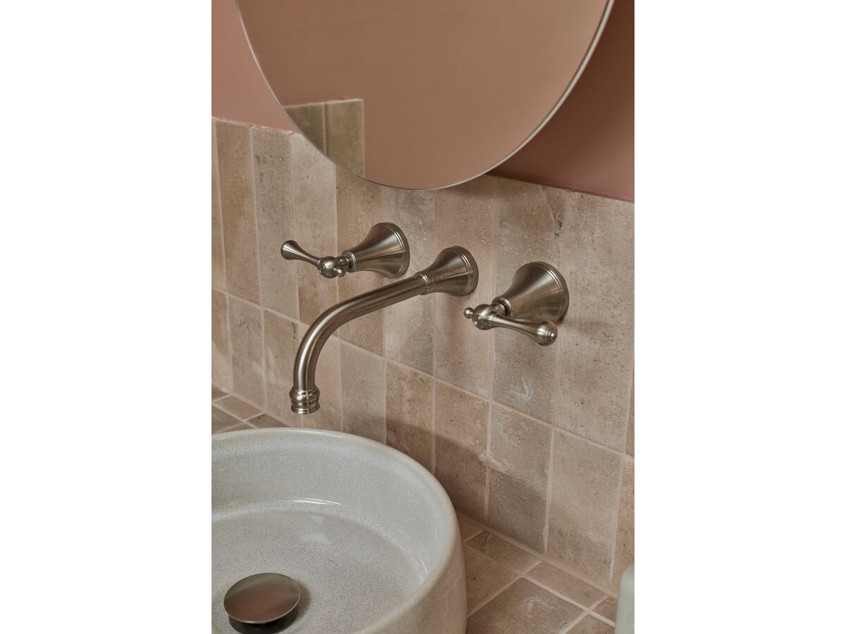In Situ - Kado Era Wall Basin Set 200mm Lever Handle Brushed Nickel (5 Star)