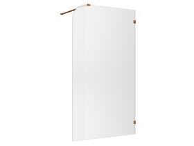 Hero - Kado Lux Frameless Curved Right Fluted Panel with Wall Clips 1200mm Brushed Bronze