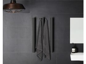 Hydrotherm Pure Vertical Triple Heated Towel Rail 900 x 38mm Matte Black