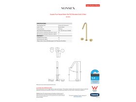 Specification Sheet - Sussex Pure Vessel Basin Set PVD Brushed Gold (5 Star)