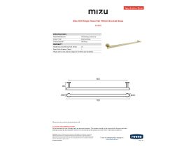 Specification Sheet - Mizu Drift Single Towel Rail 700mm Brushed Brass