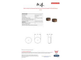 Specification Sheet - Milli Pure Basin Top Assembly Taps with Diamond Textured Handles PVD Brushed Bronze