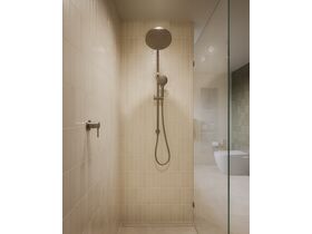 In Situ - Mizu Drift Twin Rail Shower 250mm ABS Overhead with Top Rail Water Inlet Brushed Gunmetal (5 Star) and Mizu Drift Shower Mixer Kit Brushed Gunmetal Lead Free