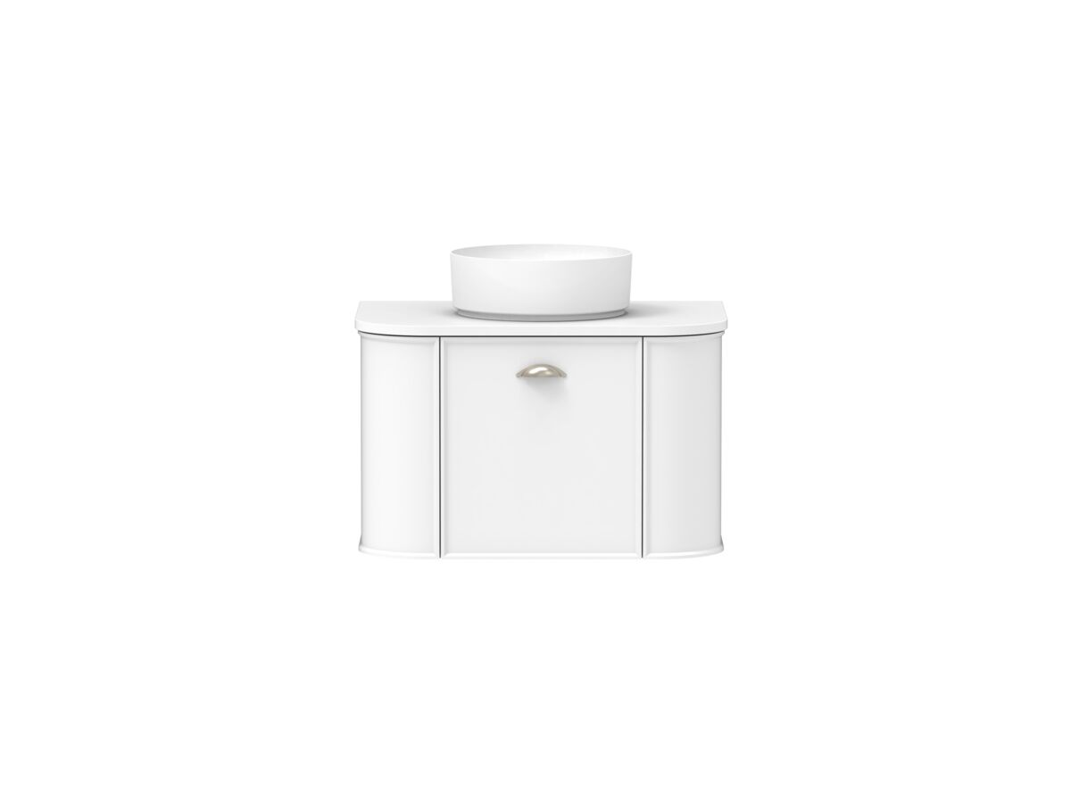 Hero - Kado Era Double Curve All Door 750mm Wall Hung Vanity with Centre Basin 20mm Top Matte White