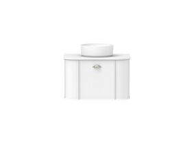 Hero - Kado Era Double Curve All Door 750mm Wall Hung Vanity with Centre Basin 20mm Top Matte White