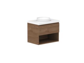 Supporting Image - Posh Domaine 750mm Wall Hung Vanity Unit All-Drawer Open Shelf 50mm Top